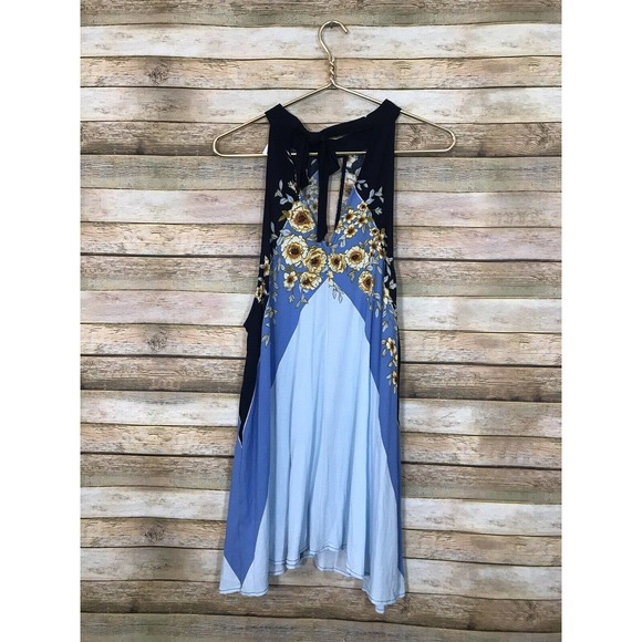 Free People Beat of my heart sleeveless blue tunic - Picture 4 of 6